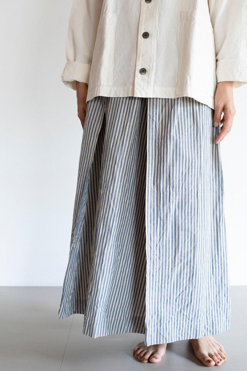 会津木綿 三角スカート（丈2種類）縞柄 - YAMMA