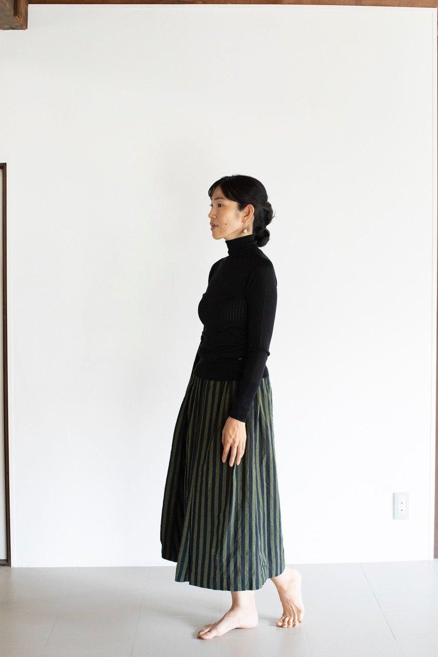 会津木綿 三角スカート（丈2種類）縞柄 - YAMMA