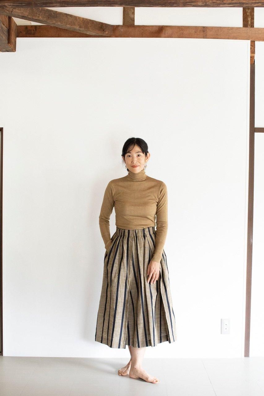 会津木綿 三角スカート（丈2種類）縞柄 - YAMMA