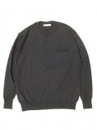 Scye Basics 16G天竺クルーネックセーター（ブラック）【メンズ】