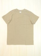 YAECA STOCK 丸胴クルーネックTシャツ-ポケット付き-(カーキ)【ウィメンズ】