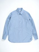 Scye ストライプコットンポプリン レギュラーカラーシャツ(サックスブルー)【メンズ】