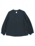 NO CONTROL AIR キュプラレーヨンカルゼ ノーカラーシャツ(ブラック)【ウィメンズ】