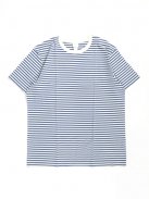 YAECA STOCK クルーネックTシャツ(gentian-stripe)【ウィメンズ】
