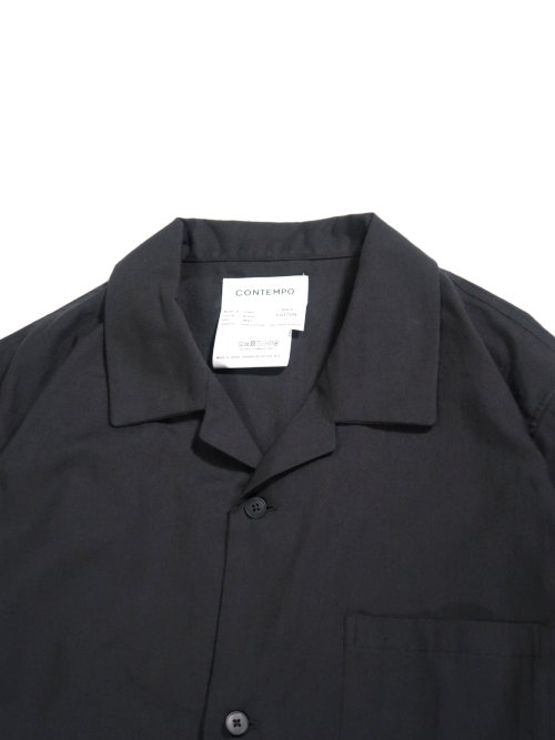 YAECA CONTEMPO パジャマシャツ(ブラック)【ユニセックス】 - BAZAAR 
