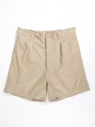 DEADSTOCK  FRENCH ARMY 2TUCK CHINO SHORTS (カーキ)