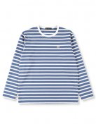 Scye BASICS ストライプコットンジャージー L/S Tシャツ（スモークブルー）【ウィメンズ】