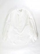 Scye ウォッシュドコットンポプリン カラーレスシャツ(オフホワイト)【ウィメンズ】