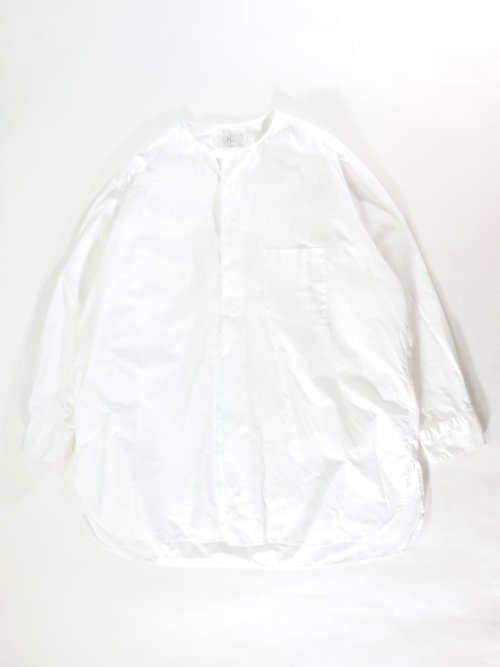 HERILL スビンコットン スモックシャツ(ホワイト)【ユニセックス
