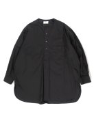 HERILL スビンコットン スモックシャツ(ブラック)【ユニセックス】