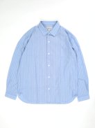 YAECA コンフォートシャツ -リラックスロング-(ブルーストライプ)【メンズ】