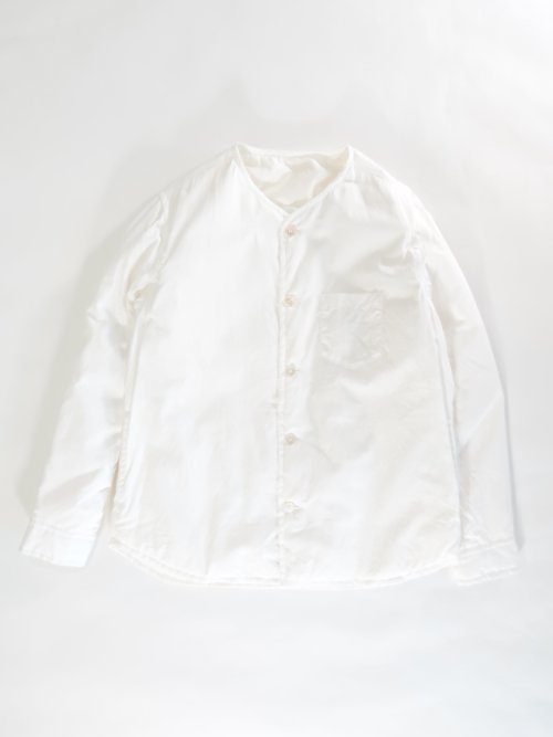 ゴーシュ ノーカラー ダウンシャツ(ホワイト) - BAZAAR by GIFT/ YAECA