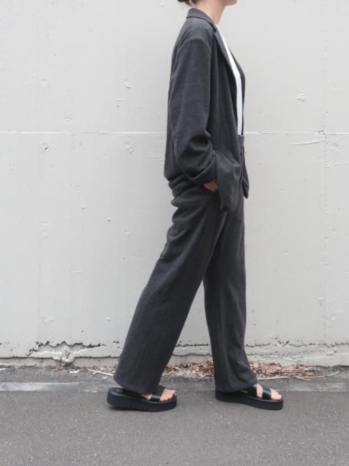 パンツ YAECA CONTEMPO #C.GRAY [59605] ] YAECA CONTEMPO コットン天竺 イージーパンツ(チャコール)【ユニ