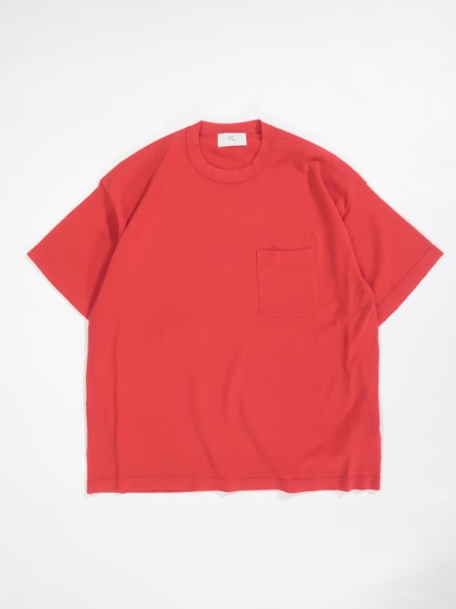 HERILL  Cotton Pocket Knit T-shirtsカラーレッド