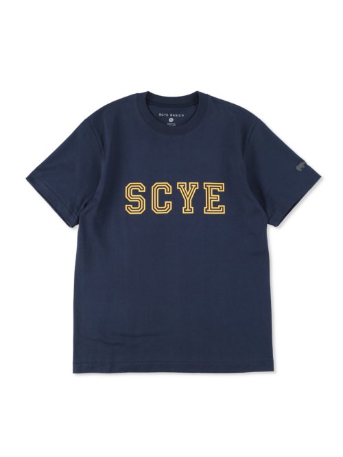 SCYE BASICS コットン ロゴTシャツ（ネイビー）【ユニセックス