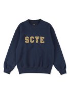 SCYE BASICS コットンフリースバックジャージー ロゴスウェットシャツ（ネイビー）【ユニセックス】