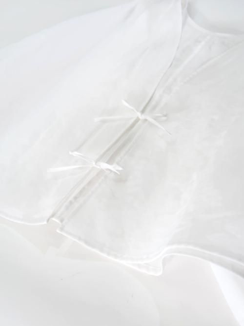 トップス TENNE HANDCRAFTED MODERN organza smock TENNE HANDCRAFTED MODERN organza 2way short smock(ホワイト