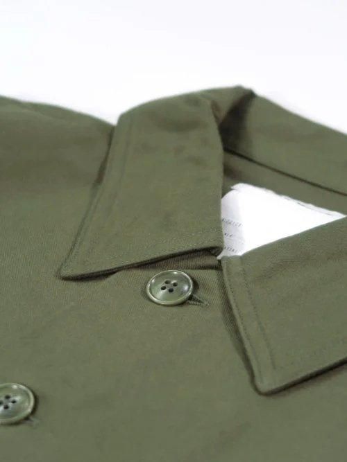 YAECA LIKE WEAR ベイカーシャツ(オリーブサテン)【メンズ