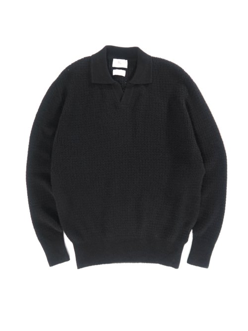 HERILL カシミヤ Wholegarment Polo(Black)【ユニセックス】 - BAZAAR by GIFT/ YAECA・HERILL・Scye・NO  CONTROL AIR・ゴーシュ等の通販