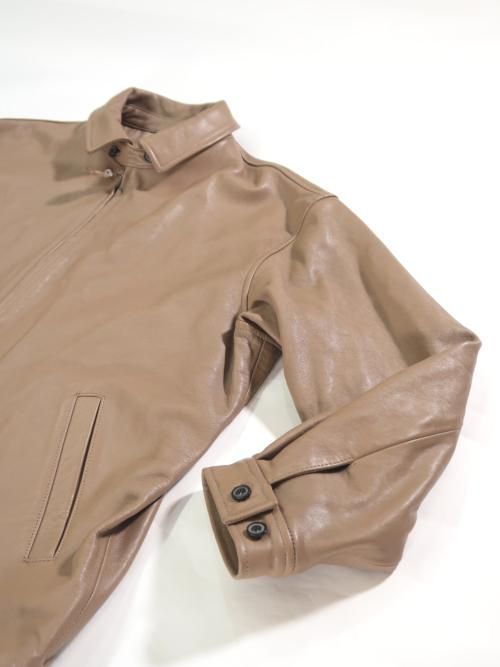 新品　未使用　England lamb ラムレザー　ジャケット　ベージュ　M HERILL Lamb leather Jacket(Beige)【ユニセックス】 - BAZAAR