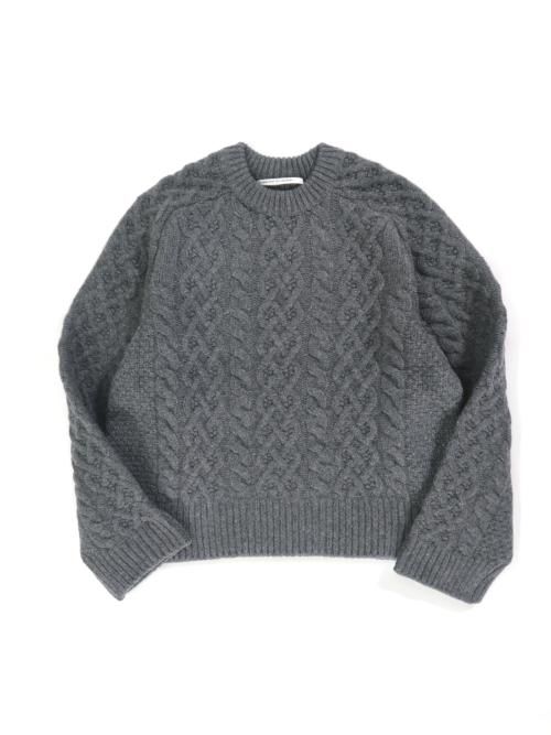 TENNE HANDCRAFTED MODERN volume sleeve alan knit pullover(チャコール) - BAZAAR  by GIFT/ YAECA・HERILL・Scye・NO CONTROL AIR・ゴーシュ等の通販