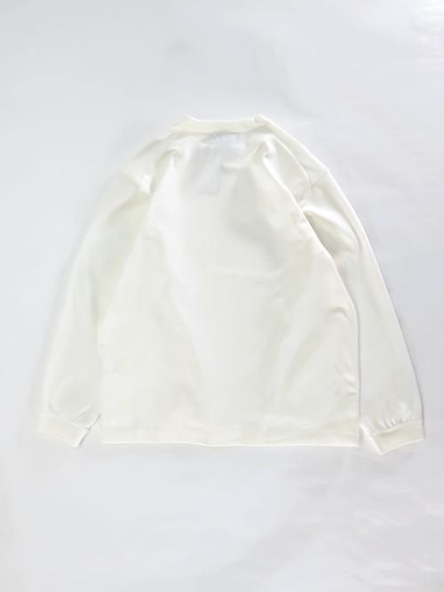 YAECA ナイロンジャージ クルーネックL/S(ホワイト)【ユニ