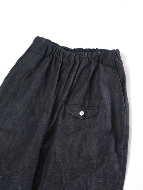ゴーシュ セルベッジデニム ワイドパンツ　美品 ゴーシュ コットンリネンセルベッジデニムパンツ-ワイド