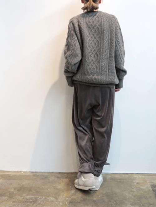 TENNE HANDCRAFTED MODERN velour ribbon pants(グレー) - BAZAAR by