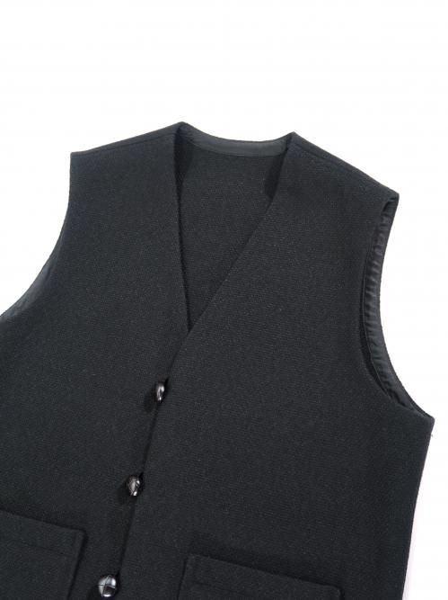 トップス HERILL \"Cashmere Linen Mat Chimayo Vest\" Cashmere Linen Mat Chimayo Vest(2(MEN) Black/ブラック): HERILL