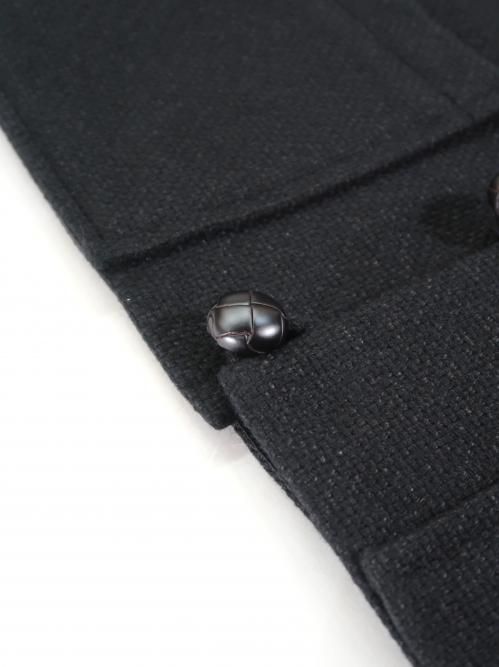 【新品未使用】25aw HERILL カシミヤリネンベスト 黒 Cashmere Linen Mat Chimayo Vest(2(MEN) Black/ブラック): HERILL