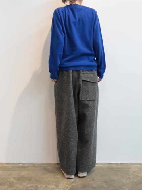 YAECA CONTEMPO 14Gカシミヤニット‐クルーネック‐(ブルー)【ウィメンズ