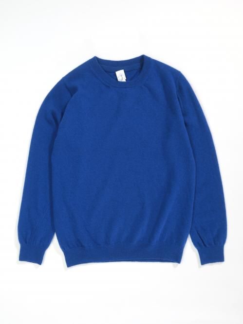 YAECA CONTEMPO 14Gカシミヤニット‐クルーネック‐(ブルー)【ウィメンズ