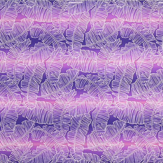 紫とピンクのハワイアンファブリック バナナリーフ・グラデーション柄 fab-2833PPPi 【4yまでメール便可】