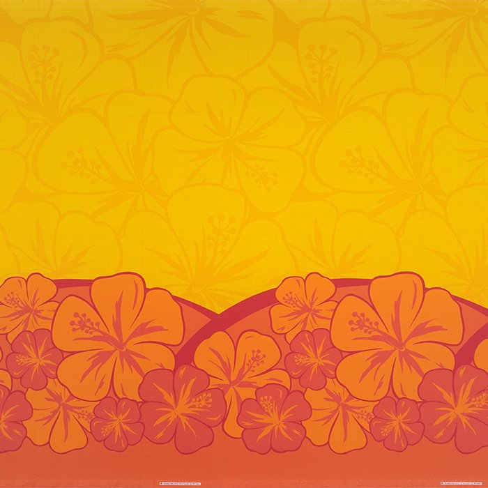 黄色とオレンジのハワイアンファブリック ハイビスカス柄 fab-2841YWOR 【4yまでメール便可】