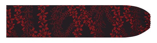 黒と赤のパウスカートケース プルメリア・リリー柄 pcase-2840BKRD 【メール便可】★オーダーメイド