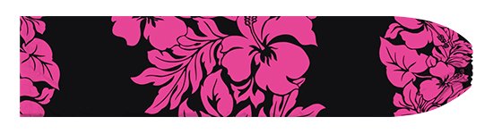 黒とピンクのパウスカートケース ハイビスカス・ボーダー柄 pcase-2826BKPi 【メール便可】★オーダーメイド