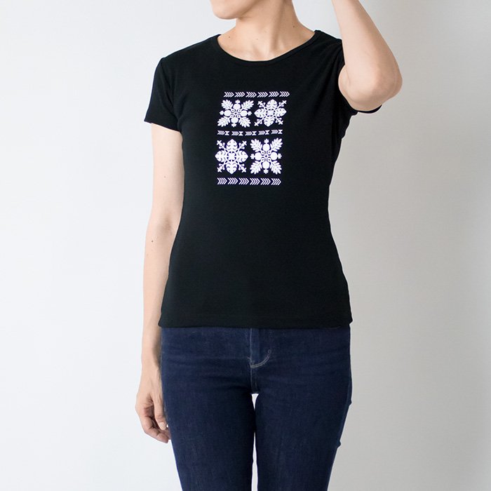 フラダンスTシャツ－キルト シルクプリント レディース tsht-quilt 【2