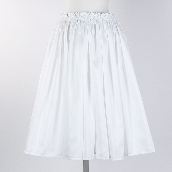 白のシャンタン パウスカート bsspau-shantung-rm-white 70cm 1本ゴム 【既製品】