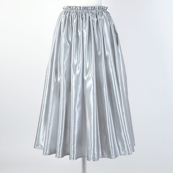 シルバーのサテン パウスカート bsspau-satin-rm-silver 90cm 1本ゴム 【既製品】