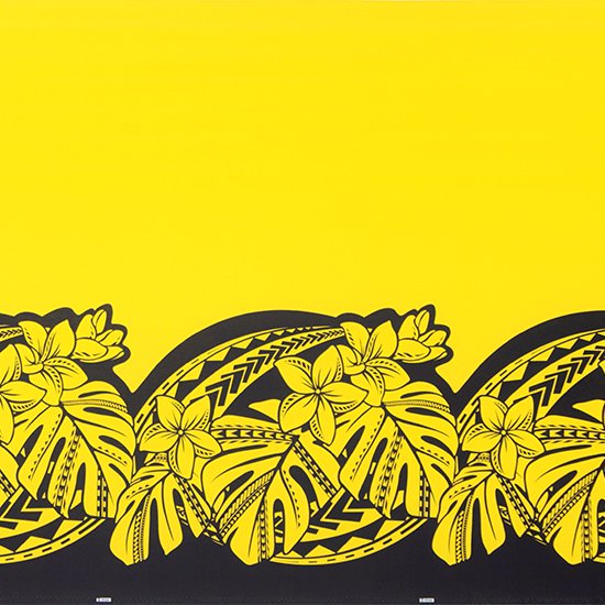 【カット生地】3.5ヤード 黄色のハワイアンファブリック プルメリア・モンステラ柄 fab-3.5y-2765YW【合計4yまでメール便可】