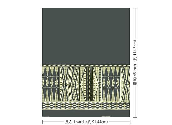 ハワイアンファブリック グレー オヘカパラ タパ柄 fab-2868GY