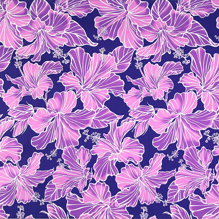 ハワイアンファブリック 紫とピンク ハイビスカス fab-2880PPPi 【4yまでメール便可】
