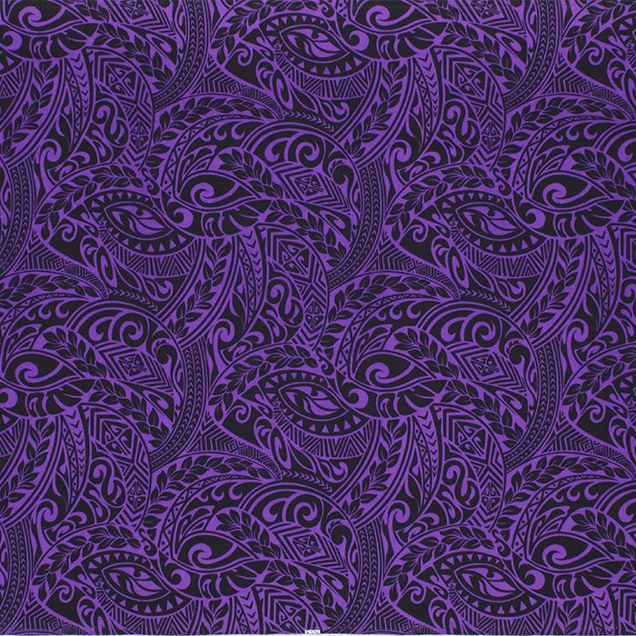 ハワイアンファブリック 紫 カヒコ トライバル fab-2893PP 【4yまでメール便可】
