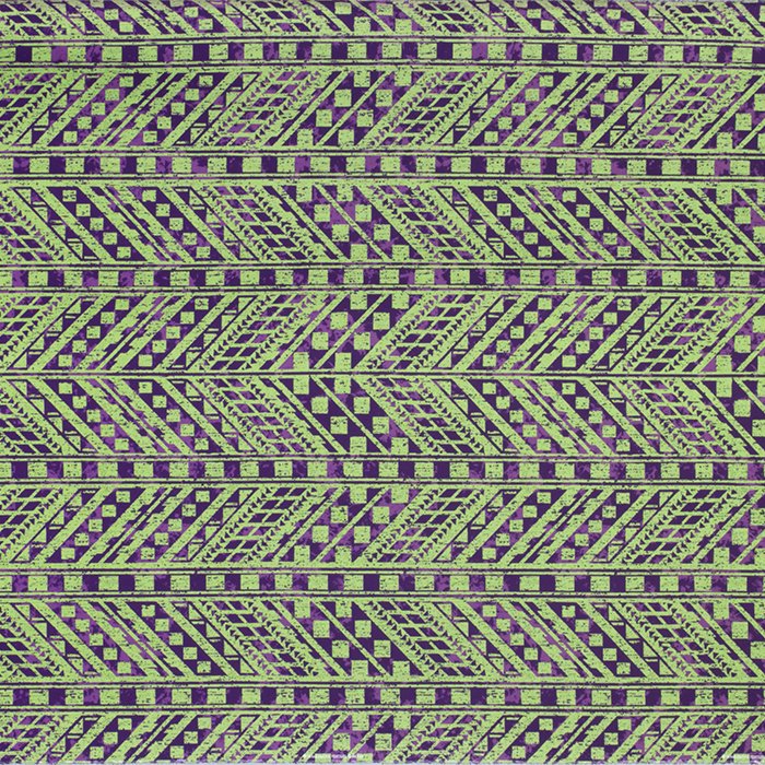 ハワイアンファブリック 紫ときみどり タパ fab-2899PPLG 【4yまでメール便可】
