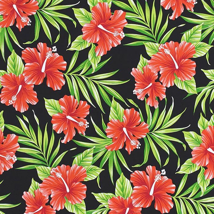 ハワイアン パウスカート フラダンス衣装 トロピカル柄 リーフ＆ハイビスカス ハワイアン パウスカート フラダンス衣装 トロピカル柄 リーフ