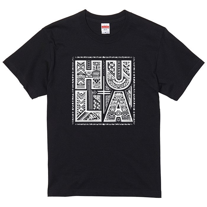フラダンスTシャツ－AlohaPride HULA タパ ブラック シルクプリント 