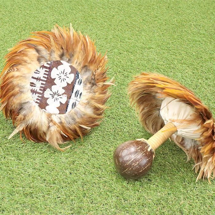 ウリウリの羽根【カヒコ用 茶タパ付き 下下向き 1個】着脱式 ゴムひも