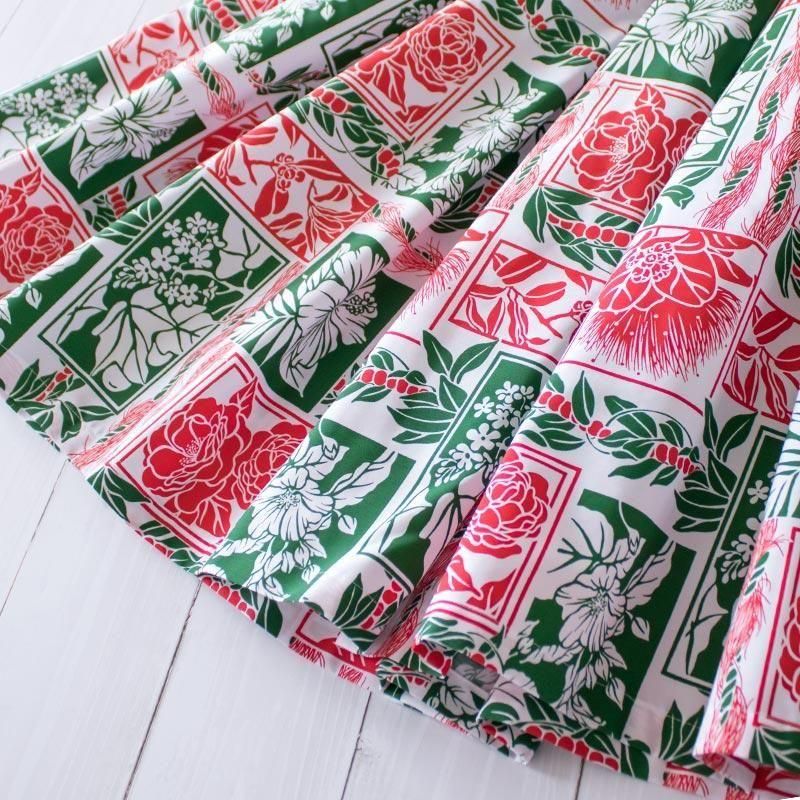 パウスカート パウスカート 赤 ハイビスカス パネル柄 spau-2944RDGN