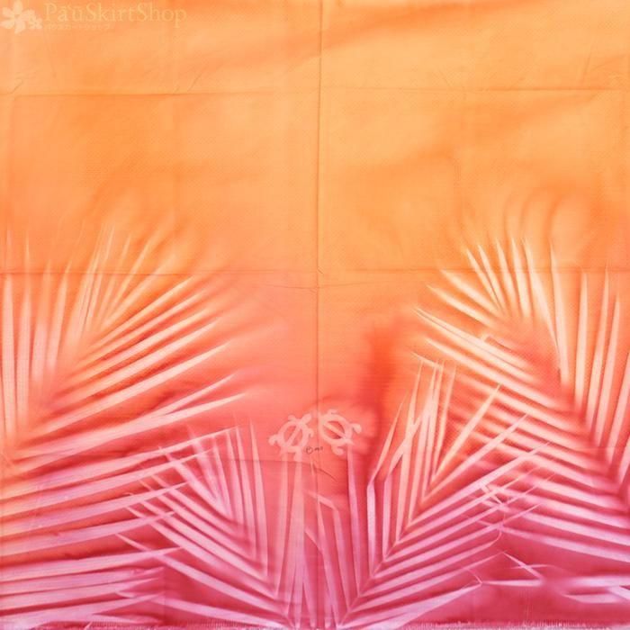 ボゾ・プアロア】オレンジ・ピンクのパウスカート ヤシ柄【コットン100