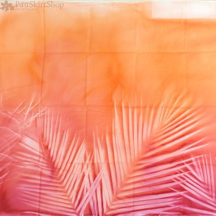 ボゾ・プアロア】オレンジ・ピンクのパウスカート ヤシ柄【コットン100